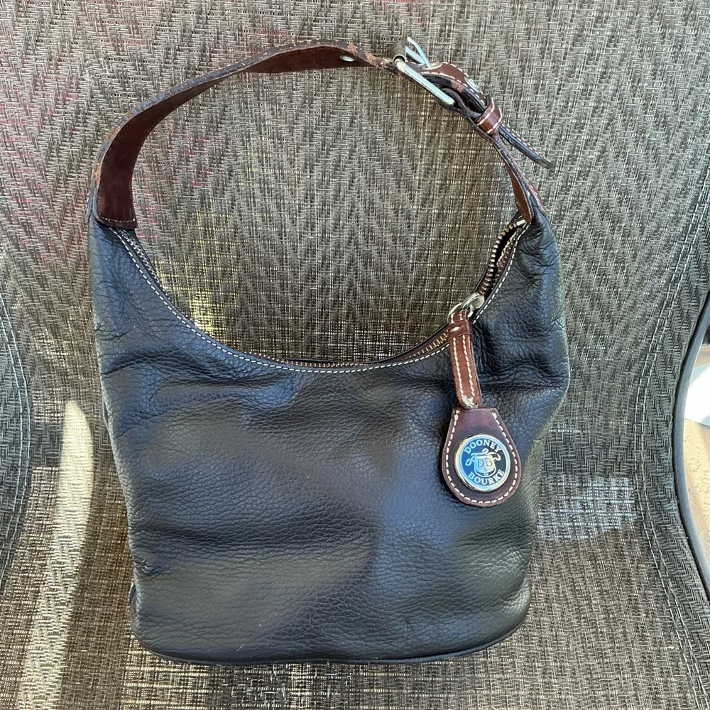 Dooney & Bourke Dark Brown Leather Mini Hobo Bag